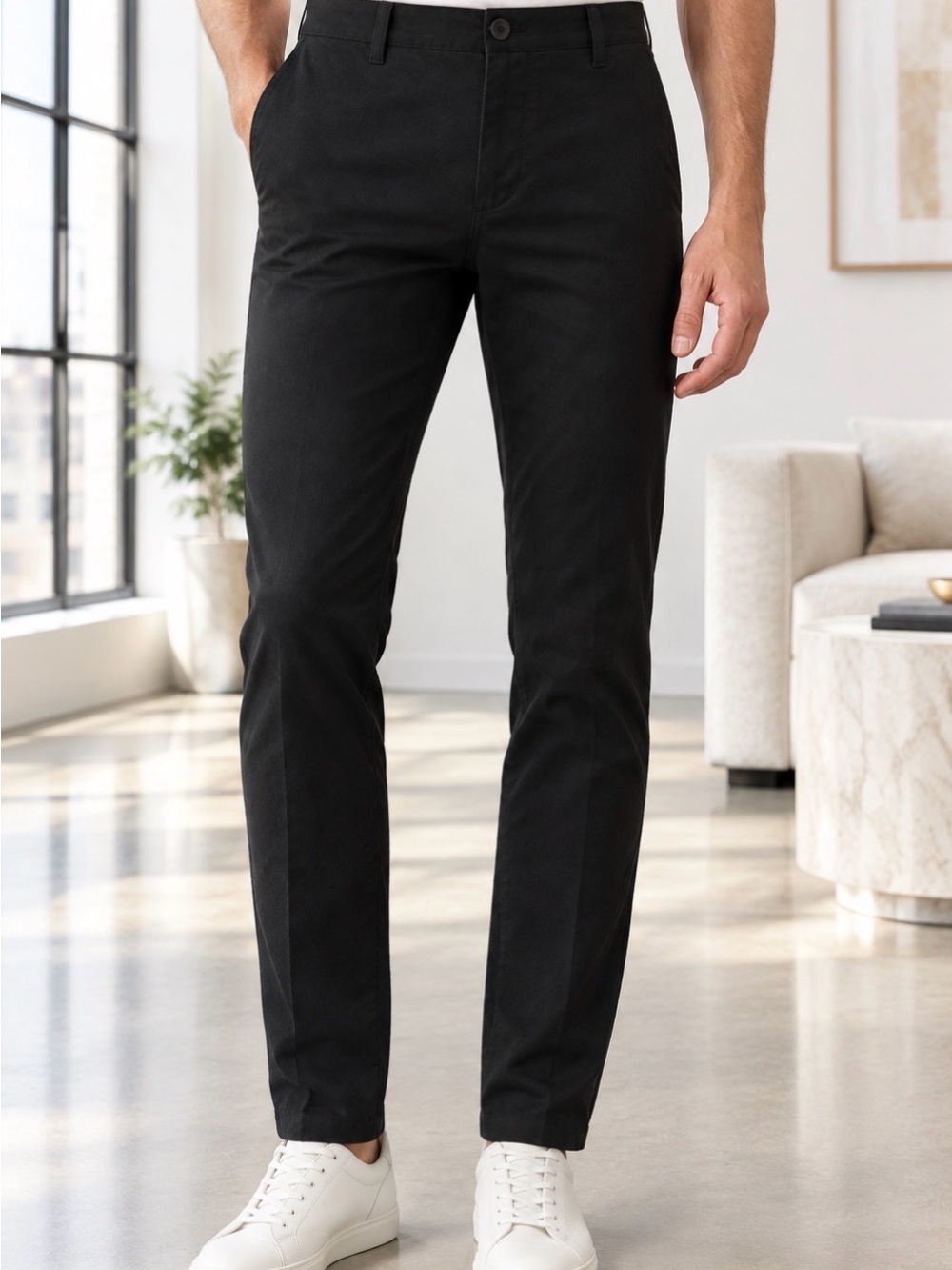 NWOT Massimo Dutti Men's Black Slim Fit Chino Pants 31